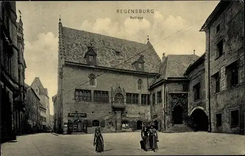 Ak Regensburg an der Donau Oberpfalz, Rathaus