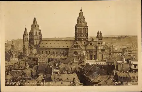 Ak Mainz am Rhein, Dom von der Quentinskirche