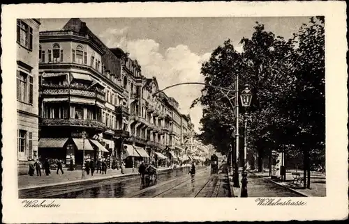 Ak Wiesbaden in Hessen, Partie in der Wilhelmstraße