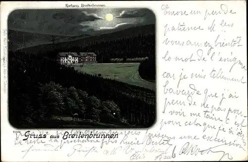 Mondschein Litho Sasbachwalden im Ortenaukreis, Kurhaus Breitenbrunn