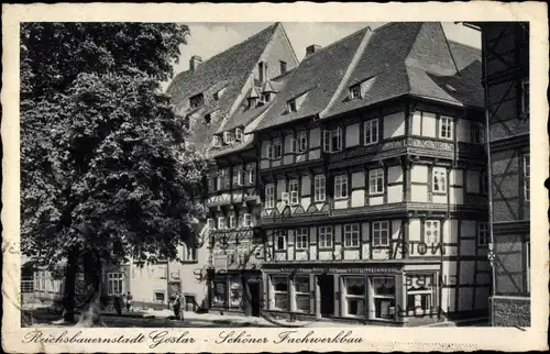 Ak Goslar am Harz, Schöner Fachwerkbau