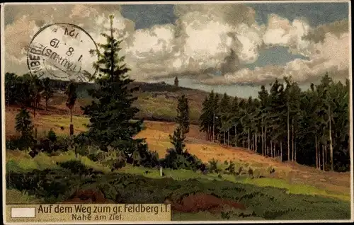 Ak Niederreifenberg Schmitten im Taunus, Großer Feldberg, Aufstieg