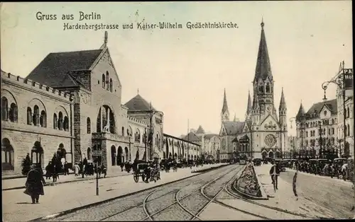 Ak Berlin Charlottenburg, Hardenbergstraße, Kaiser Wilhelm Gedächtniskirche