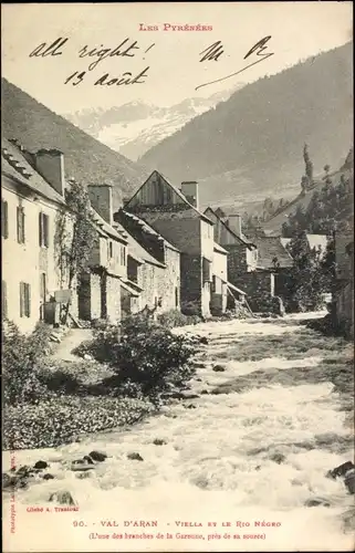Ak Val d’Aran Valle de Aran Katalonien, Viella et le Rio Négro