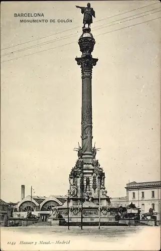 Ak Barcelona Katalonien Spanien, Monumento de Colón