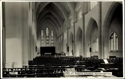 Ak Southampton Hampshire England, St. Mary's Church