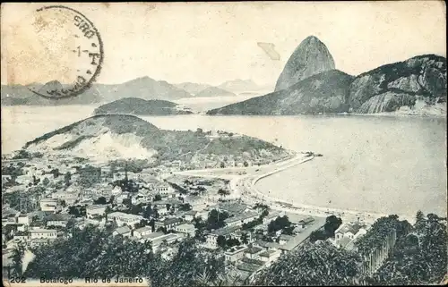 Ak Botafogo Rio de Janeiro Brasilien, Panorama, Zuckerhut
