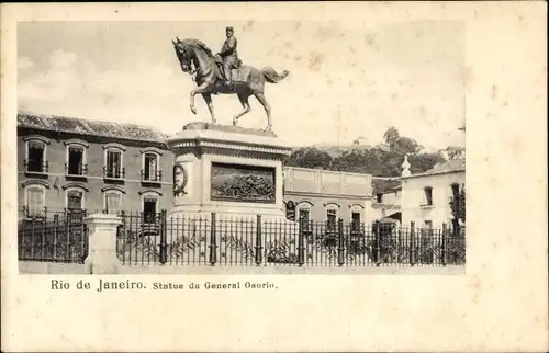 Ak Rio de Janeiro Brasilien, Statue du General Osorio