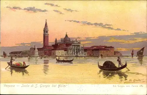 Künstler Ak Girotto, Venezia Venedig Veneto, Isola di S. Giorgio dal Molo