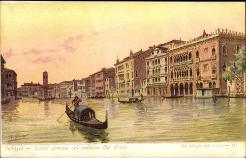 Künstler Ak Girotto, Venezia Venedig Veneto, Canal Grande col palazzo Ca d'oro