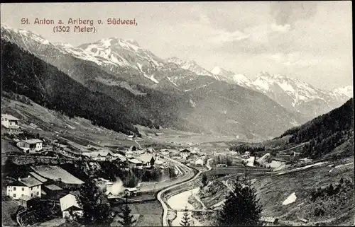 Ak Sankt Anton am Arlberg Tirol, von Südwest