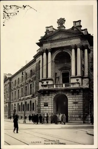 Ak Zagreb Kroatien, Place de l'Academie