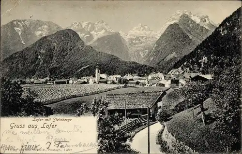 Ak Lofer in Salzburg, Panorama mit Steinberge