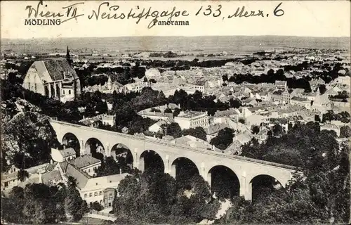 Ak Mödling in Niederösterreich, Panorama, Brücke