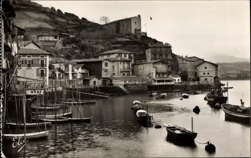 Ak Pasaia Pasajes Pasages Baskenland, Le Port de Peche et ses Curieuses Maisons, Hafen