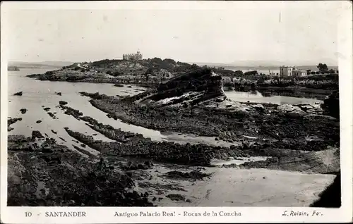 Ak Santander Kantabrien Spanien, Antiguo Palacio Real, Rocas de la Concha