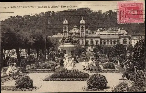 Ak Donostia San Sebastian Baskenland, Jardines de Alderdi Eder y Casino
