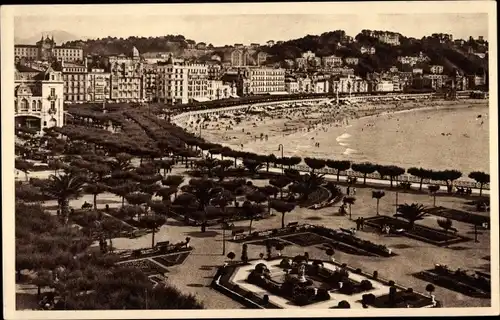 Ak Donostia San Sebastian Baskenland, Jardines de Alderdi Eder y Playa