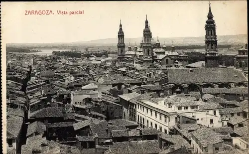 Ak Zaragoza Saragossa Aragonien, Vista parcial