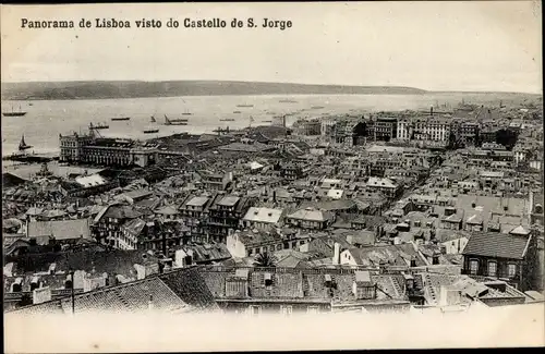 Ak Lisboa Lissabon Portugal, Panorama visto do Castello de S. Jorge