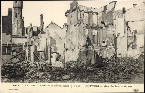 Ak Anvers Antwerpen Flandern, Après le bombardement, 1914