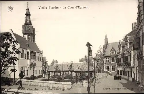 Ak Gand Lüttich, Weltausstellung 1913, Vieille Flandre, La Cour d'Egmont