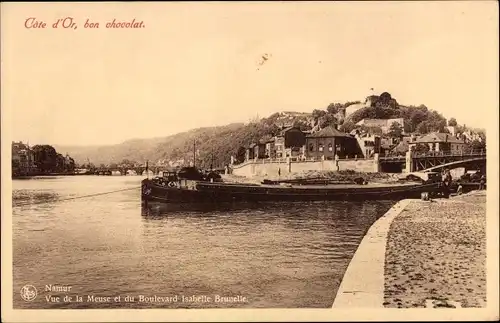 Ak Namur Wallonien, Vue de la Meuse et du Boulevard Isabelle Brunelle