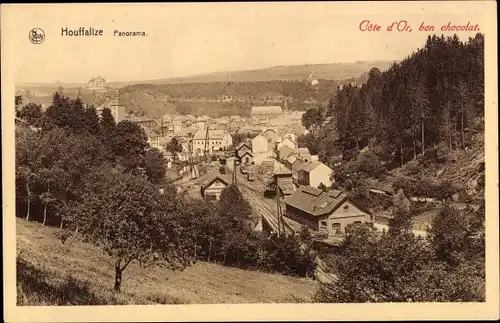 Ak Houffalize Wallonien Luxemburg, Panorama vom Ort