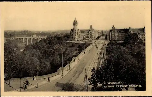 Ak Luxemburg Luxembourg, Avenue et Pont Adolphe