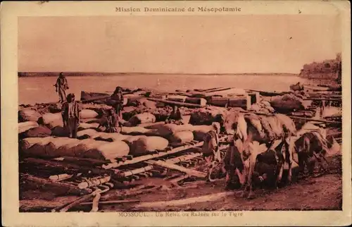 Ak Mossul Irak, Mission Dominicaine de Mesopotamie, Un Kelek ou Radeau sur la Tigre
