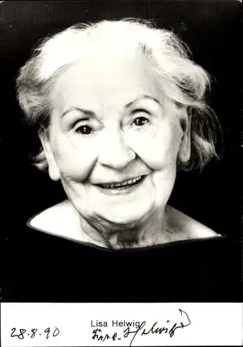 Ak Schauspielerin Lisa Helwig, Autogramm