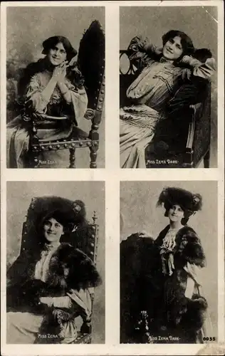 Ak Sängerin und Schauspielerin Miss Zena Dare, Portrait