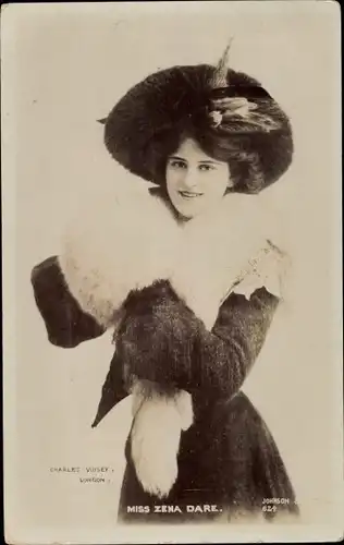 Ak Schauspielerin und Sängerin Miss Zena Dare, Portrait