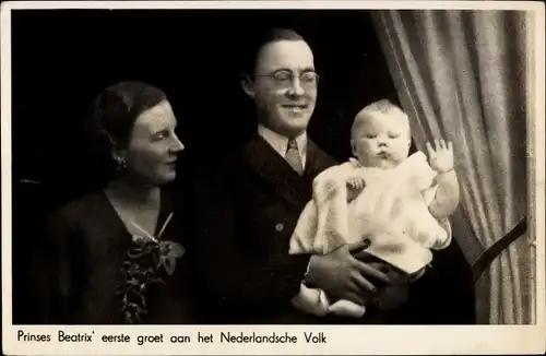 Ak Königin Juliana der Niederlande, Prinz Bernhard, Prinzessin Beatrix, 1939