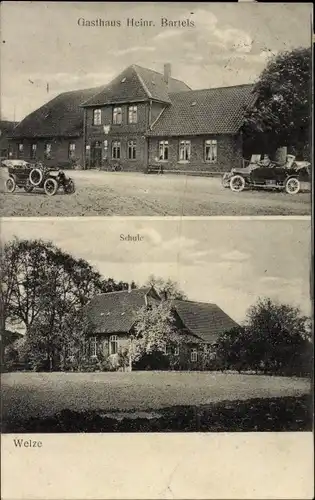 Ak Welze Neustadt am Rübenberge, Gasthaus Heinr. Bartels, Schule