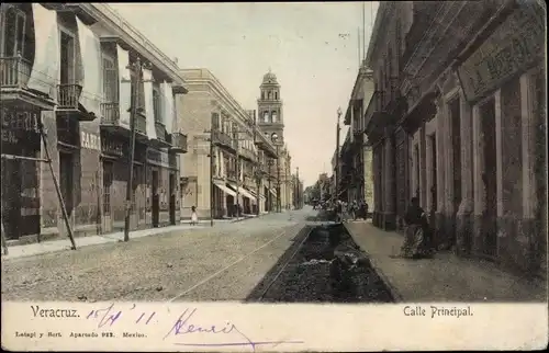 Ak Veracruz Mexico, Calle Principal