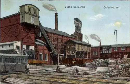 Ak Oberhausen im Ruhrgebiet, Zeche Concordia