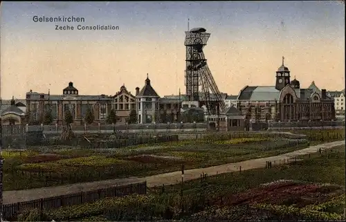 Ak Gelsenkirchen im Ruhrgebiet, Zeche Consolidation