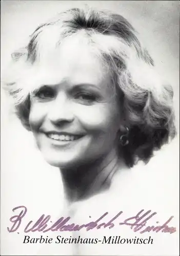 Ak Schauspieler Barbie Steinhaus-Millowitsch, Portrait, Autogramm