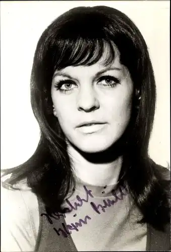 Foto Ak Schauspielerin Karin Brühl, Portrait, Autogramm