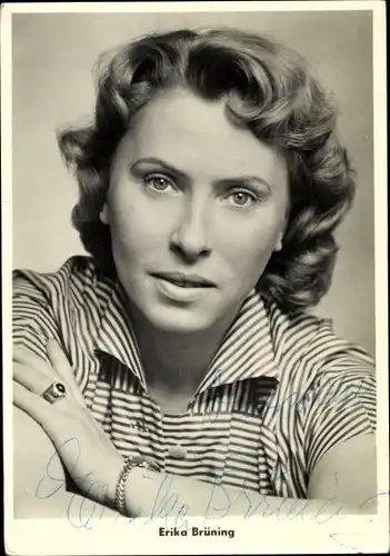 Ak Schauspielerin Erika Brüning, Portrait, Autogramm