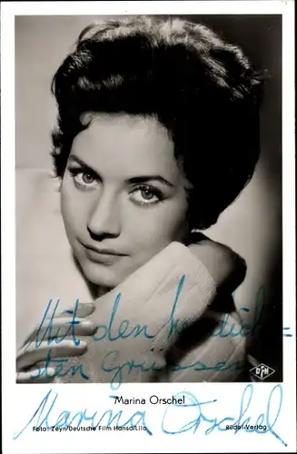 Ak Schauspielerin Marina Orschel, Portrait, Träume von der Südsee, Autogramm