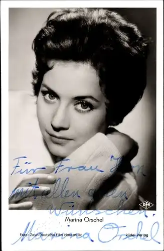 Ak Schauspielerin Marina Orschel, Portrait, Träume von der Südsee, Autogramm