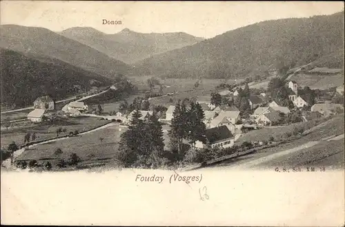 Ak Fouday Breusch Urbach Elsass Bas Rhin, Donon, Ortschaft mit Landschaftsblick