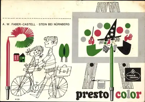 Stundenplan Faber Castell, Stein bei Nürnberg, "prestocolor" Farbstifte um 1960