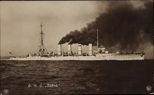 Ak Deutsches Kriegsschiff, SMS Rostock, Kaiserliche Marine