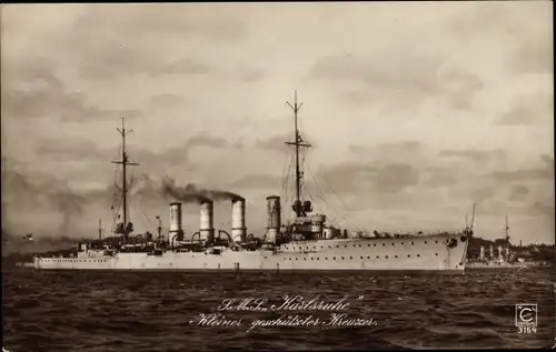 Ak Deutsches Kriegsschiff, SMS Karlsruhe, Kleiner geschützter Kreuzer, Kaiserliche Marine