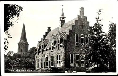 Ak Sleen Drenthe Niederlande, Gemeentehuis