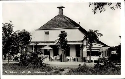 Ak Schipborg Drenthe Niederlande, Cafe de Heidebloem, Terrasse