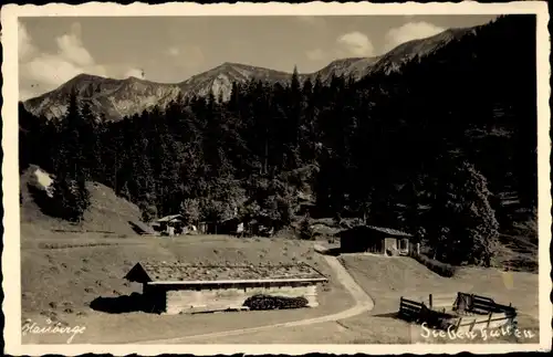 Foto Ak Kreuth am Tegernsee Oberbayern, Herberge Siebenhütten, Bergpanorama